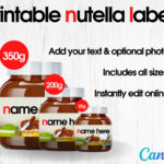 Printable Easter Personalised Nutella Jar Label Digital File   Free Printable Nutella Labels