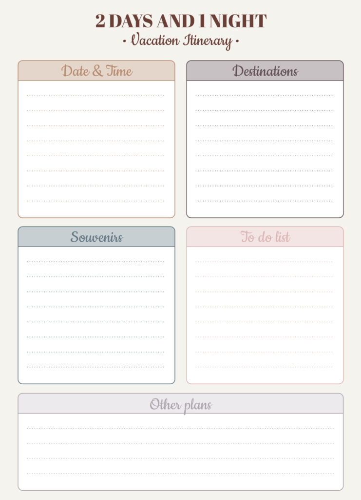 Printable Itinerary Free Google Docs Template - Gdoc.io - Free ...