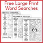Printable Large Print Word Search Puzzles Free   Growing Play   Free Printable Adult Word Search Free Printables