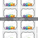 Printable Little Monsters Labels, Blank Monster Favor Tags   Free Printable Monster Name Tags