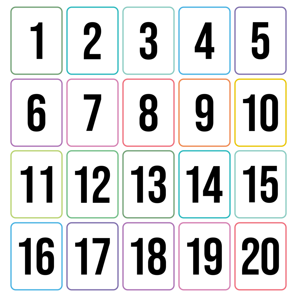 Printable Number Cards 1-20 | Number Flashcards, Printable Numbers ...