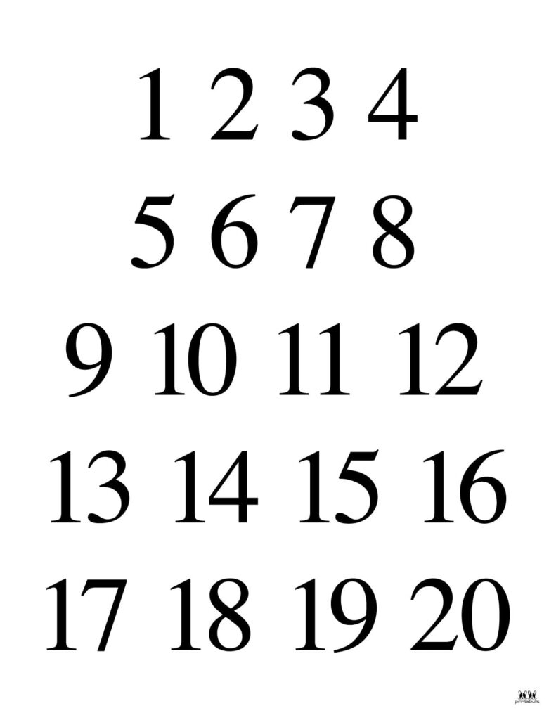 Printable Numbers - 58 Free Printables | Printabulls - Numbers 1 To 20 Printable