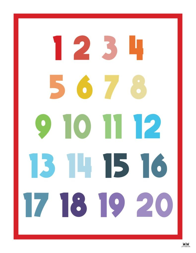 Printable Numbers - 58 Free Printables | Printabulls - Numbers 1 To 20 Printable