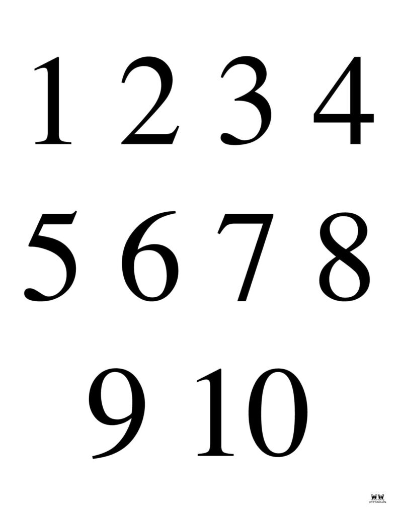 Printable Numbers - 58 Free Printables | Printabulls - Printable Numbers 1-10