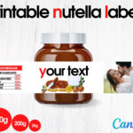 Printable Personalised Nutella Jar Label Digital File Nutella   Free Printable Nutella Labels