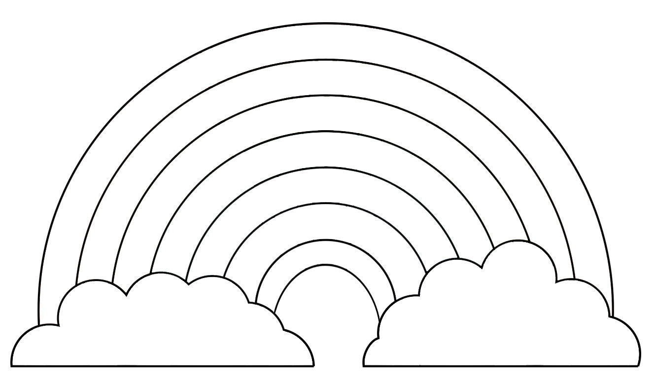 Rainbow Colouring Template - Rooftop Post Printables - Rainbow Template Free