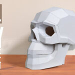 Skull Papercraft 3D Template Pdf. How To Make. Calavera De Papel.   Free Printable Paper Skull