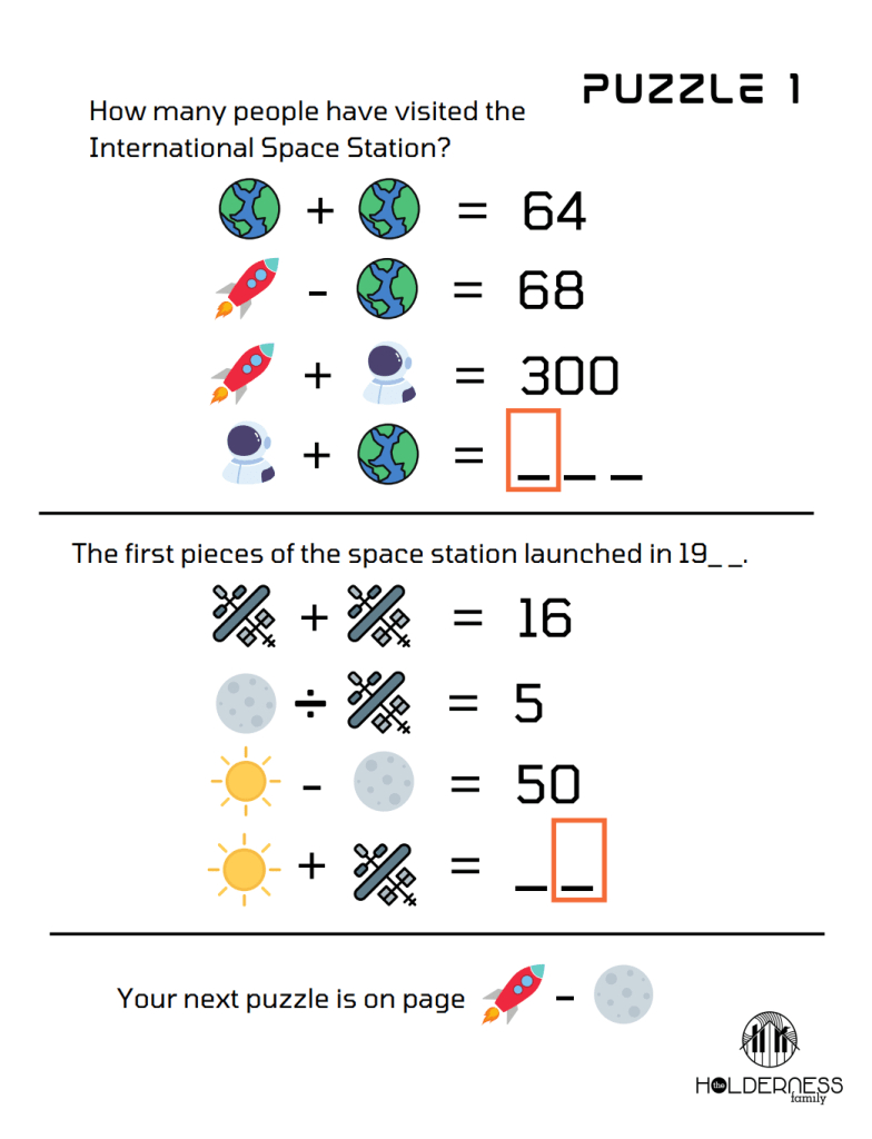 Space Escape Room - Free Download - The Holderness Family - Free Printable Escape Room Clues