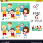 Spot The Differences With Children Royalty Free Vector Image   Spot The Difference For Kids