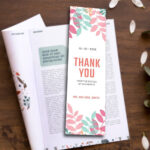 Thank You Bookmark Template In Publisher, Word, Illustrator, Pages   Free Printable Thank You Bookmarks