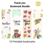 Thank You Printable Bookmarks, Thank You Bookmark Design, Thank   Free Printable Thank You Bookmarks