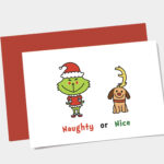 The Grinch Christmas Card Dr. Seuss Printable Card Naughty Or Nice   Grinch Card Printable
