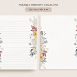Winter Florals Printable Stationery & Envelopes A4, Us Letter 8.5   Free Printable Stationery Envelopes