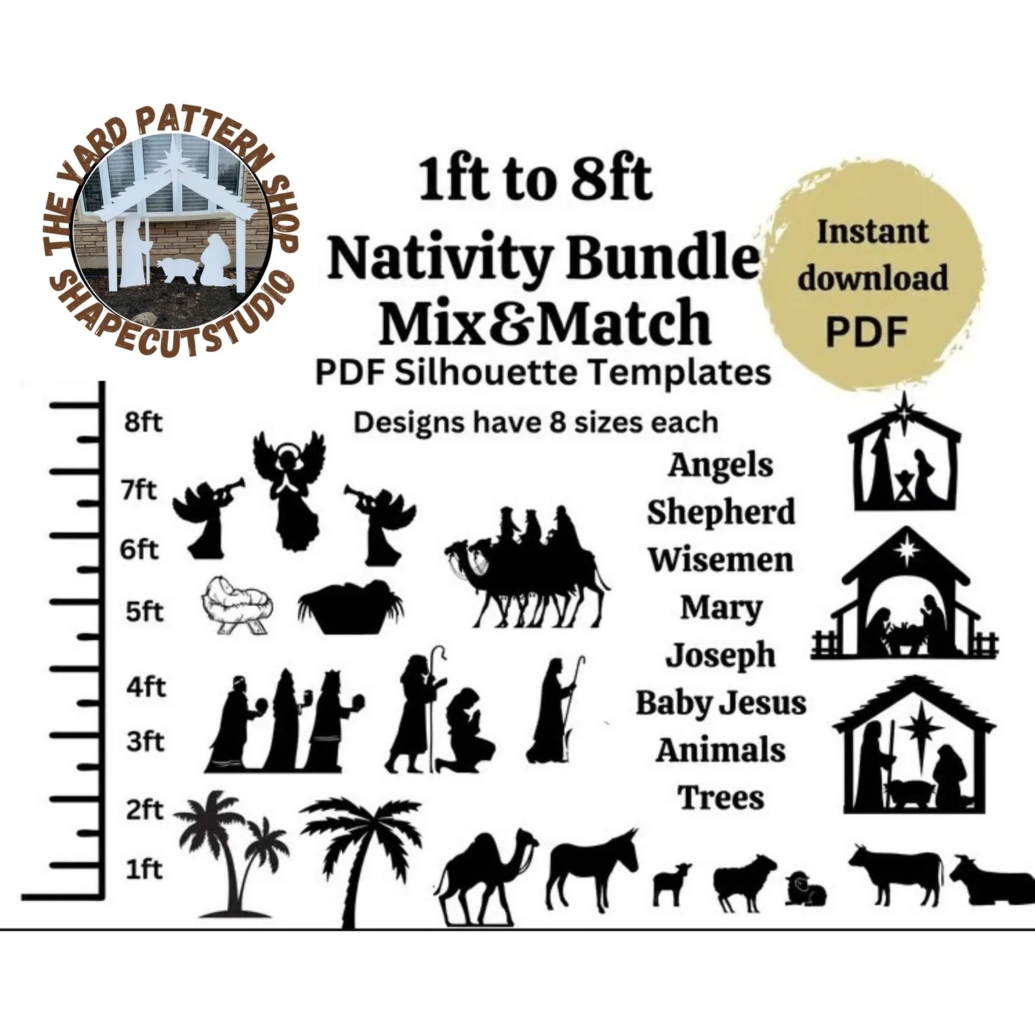 free printable nativity stencils
