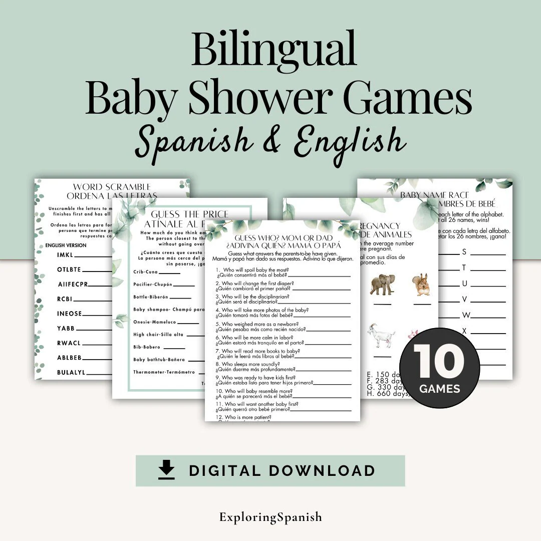 10 Bilingual Spanish English Baby Shower 10 Bilingual Spanish English Baby Shower