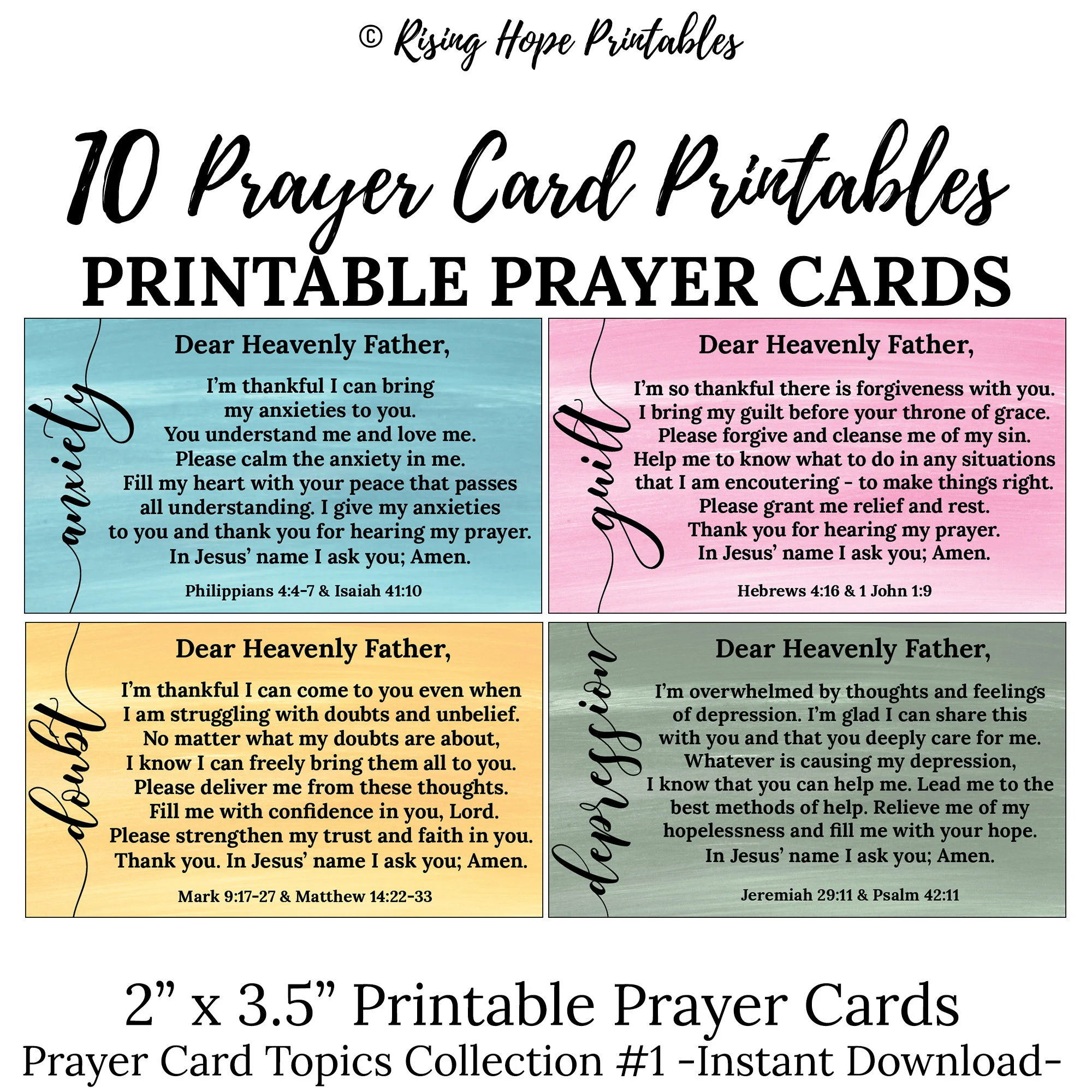 10 Printable Topic Prayer Cards C1 10 Printable Topic Prayer Cards C1