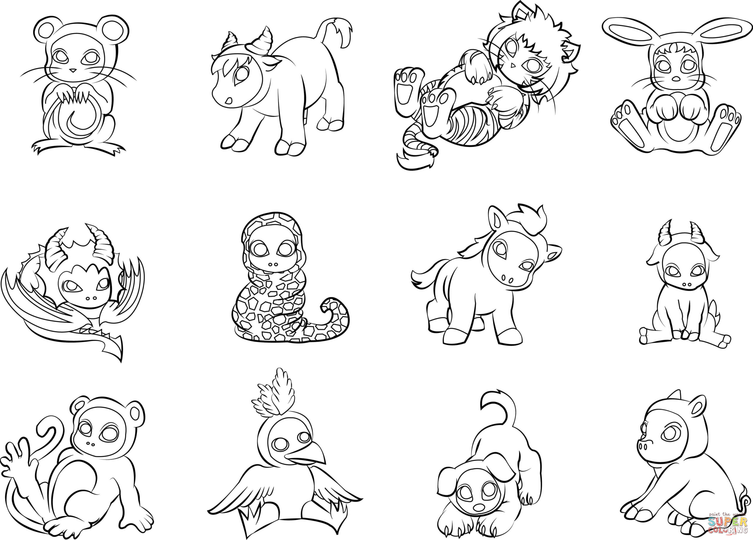 12 Chinese Zodiac Animals