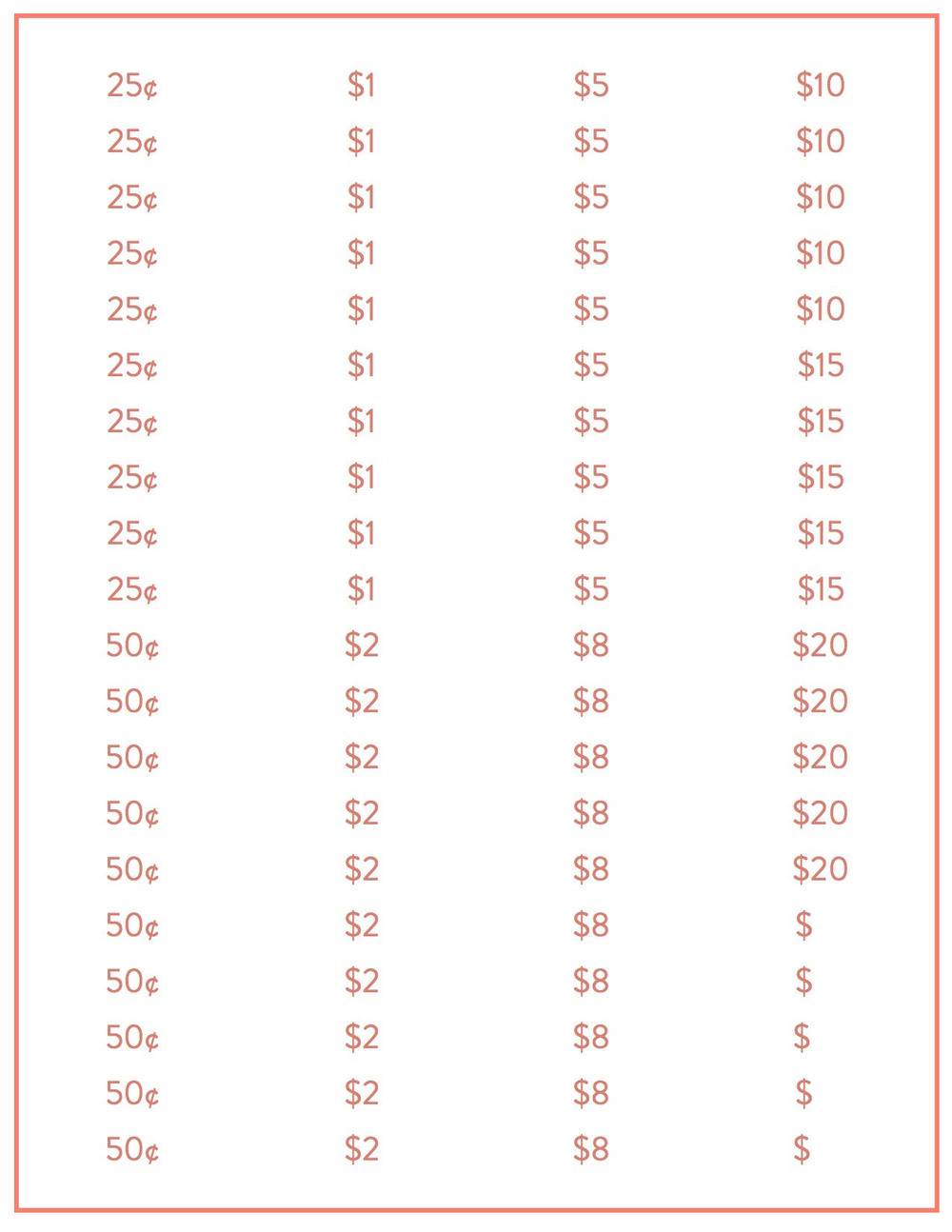 garage sale price tags free printable