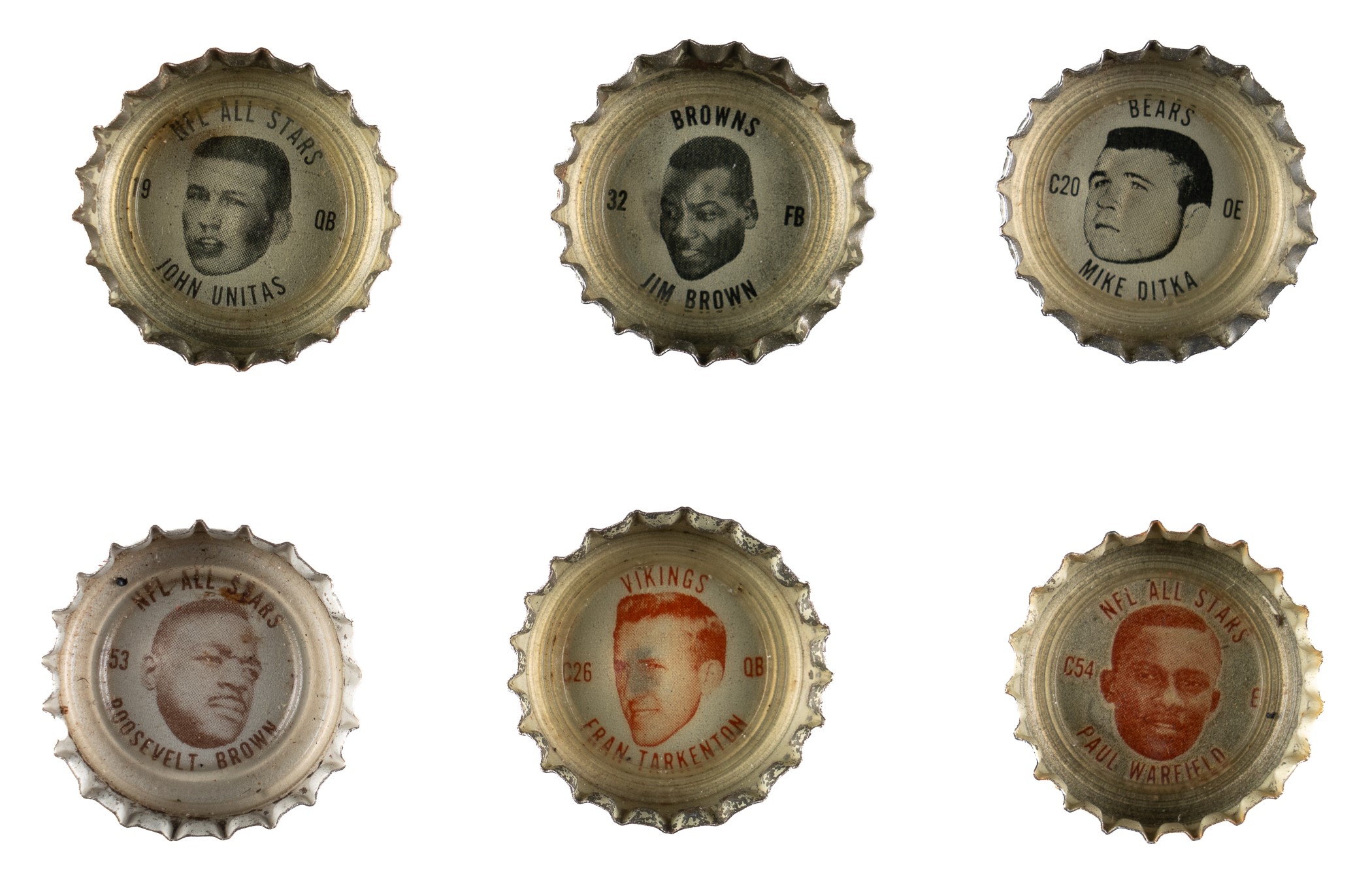 1964 To 1966 Coca Cola Football Bottle Cap Complete And Near Complete Team Set Collection 631