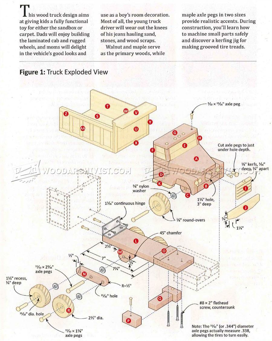 3347 Wooden Toy Truck Plans