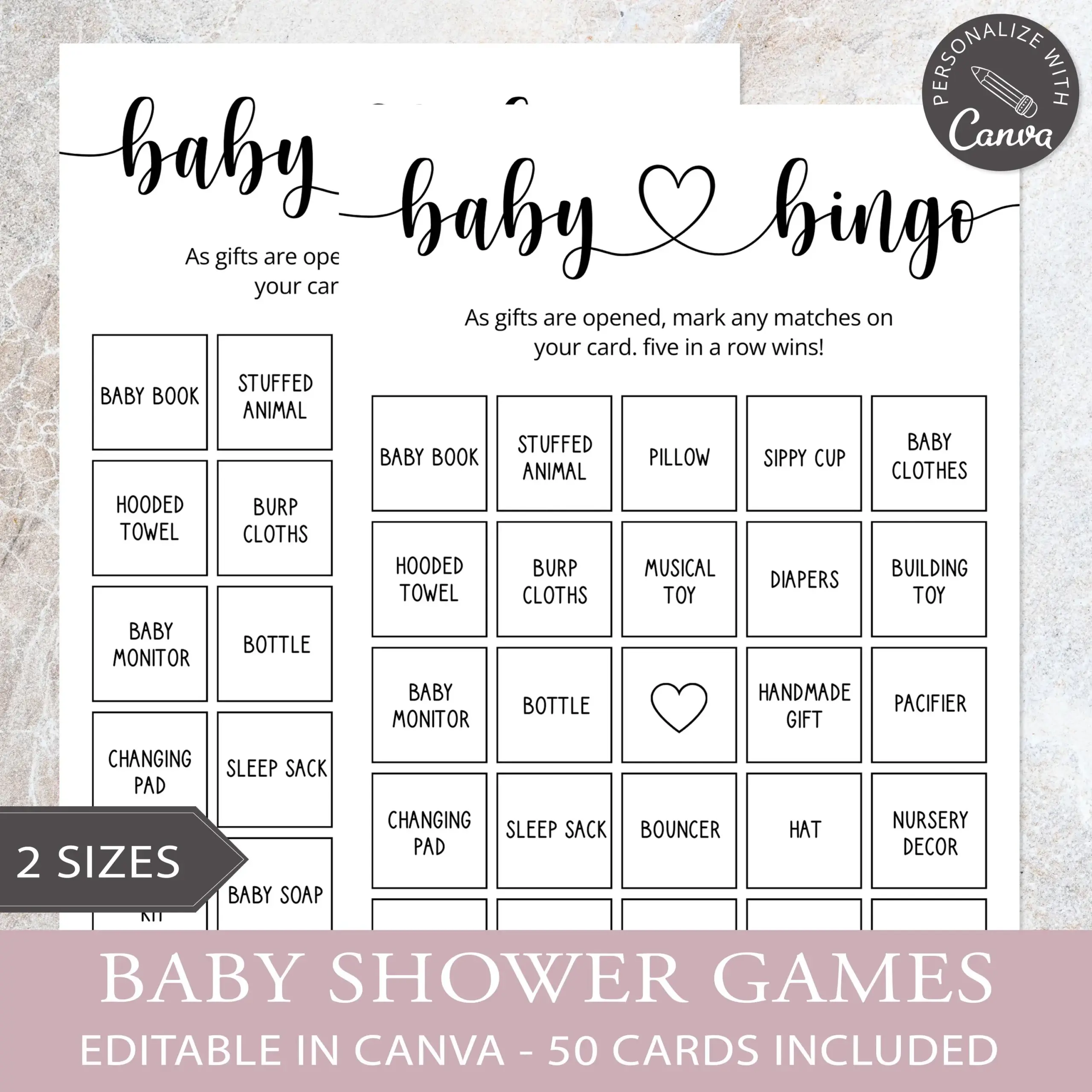 free printable baby shower bingo 50 cards