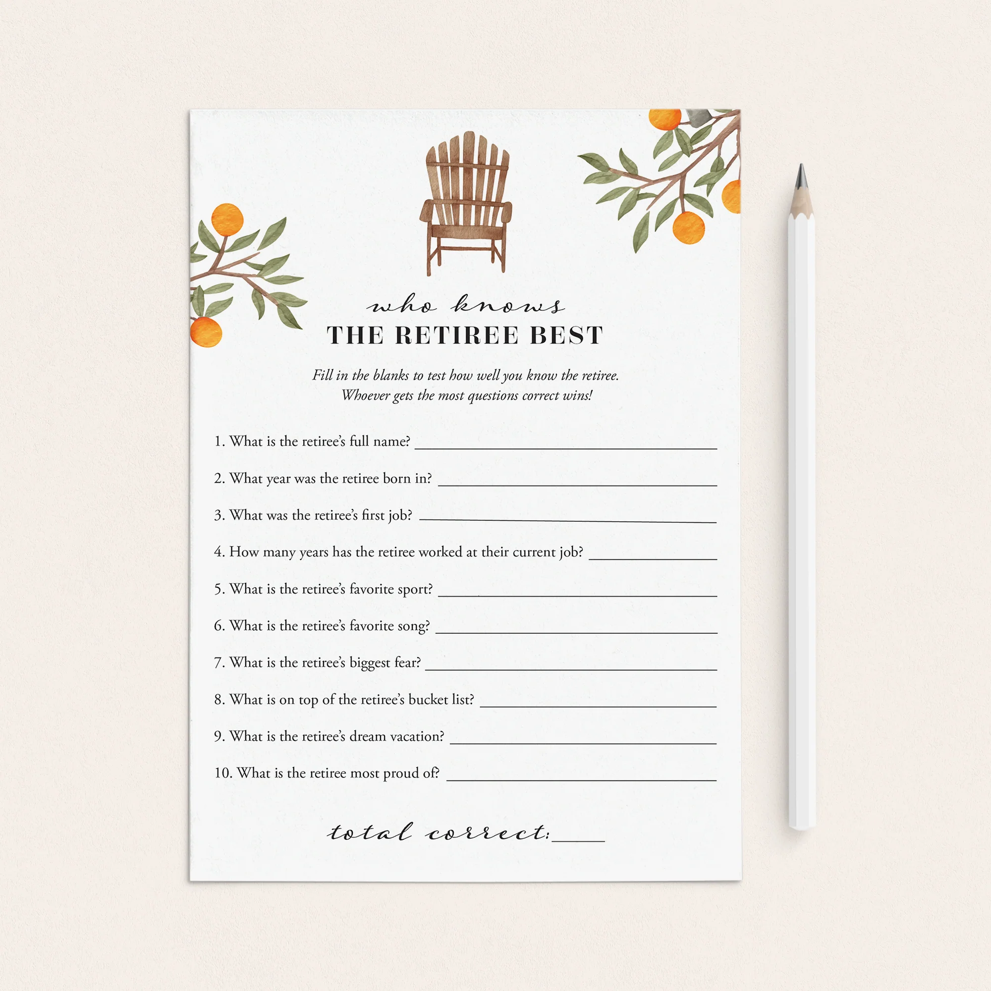 8 Retirement Games Printable Instant Download 8 Retirement Games Printable Instant Download