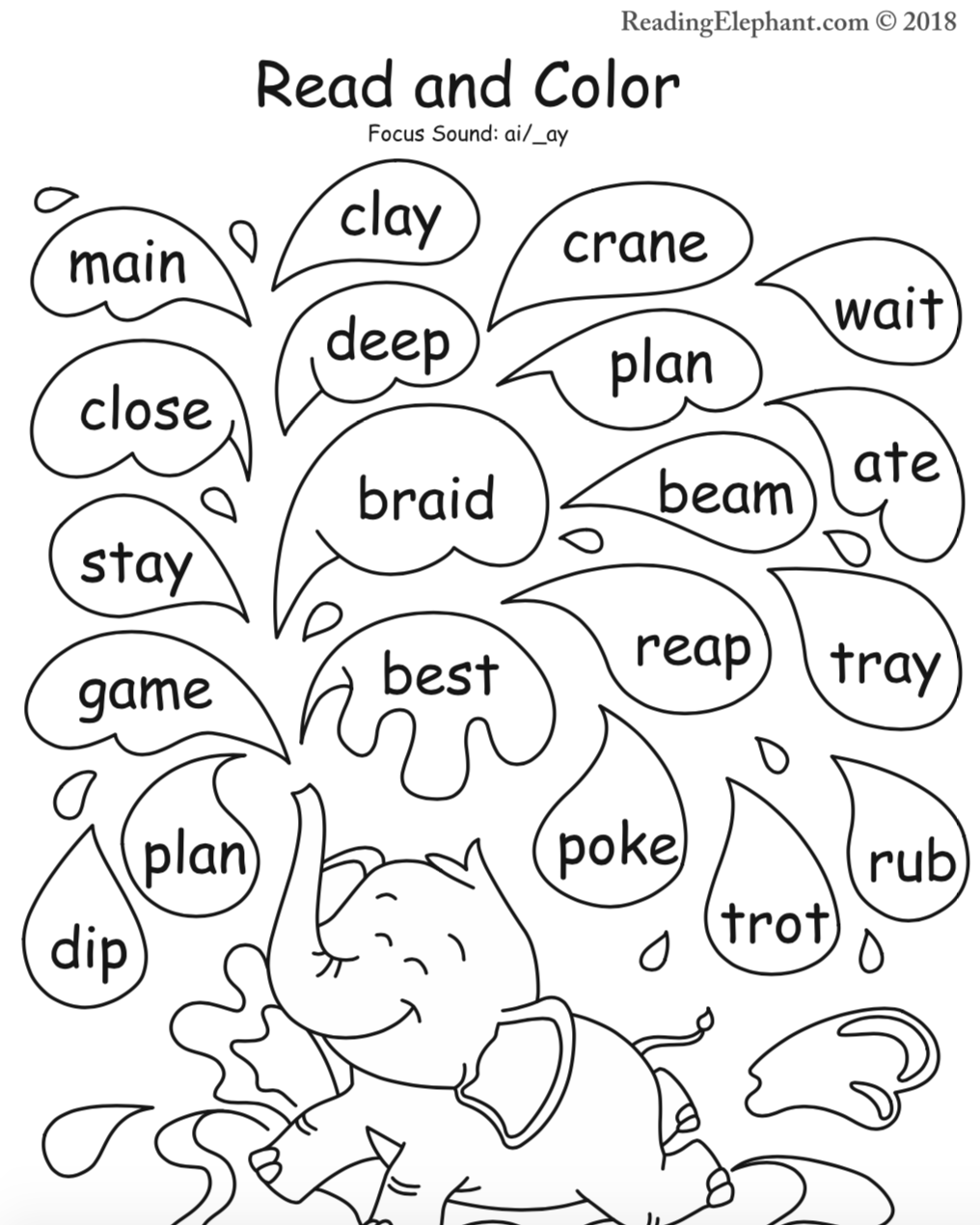 Ai And Ay Phonics Printable