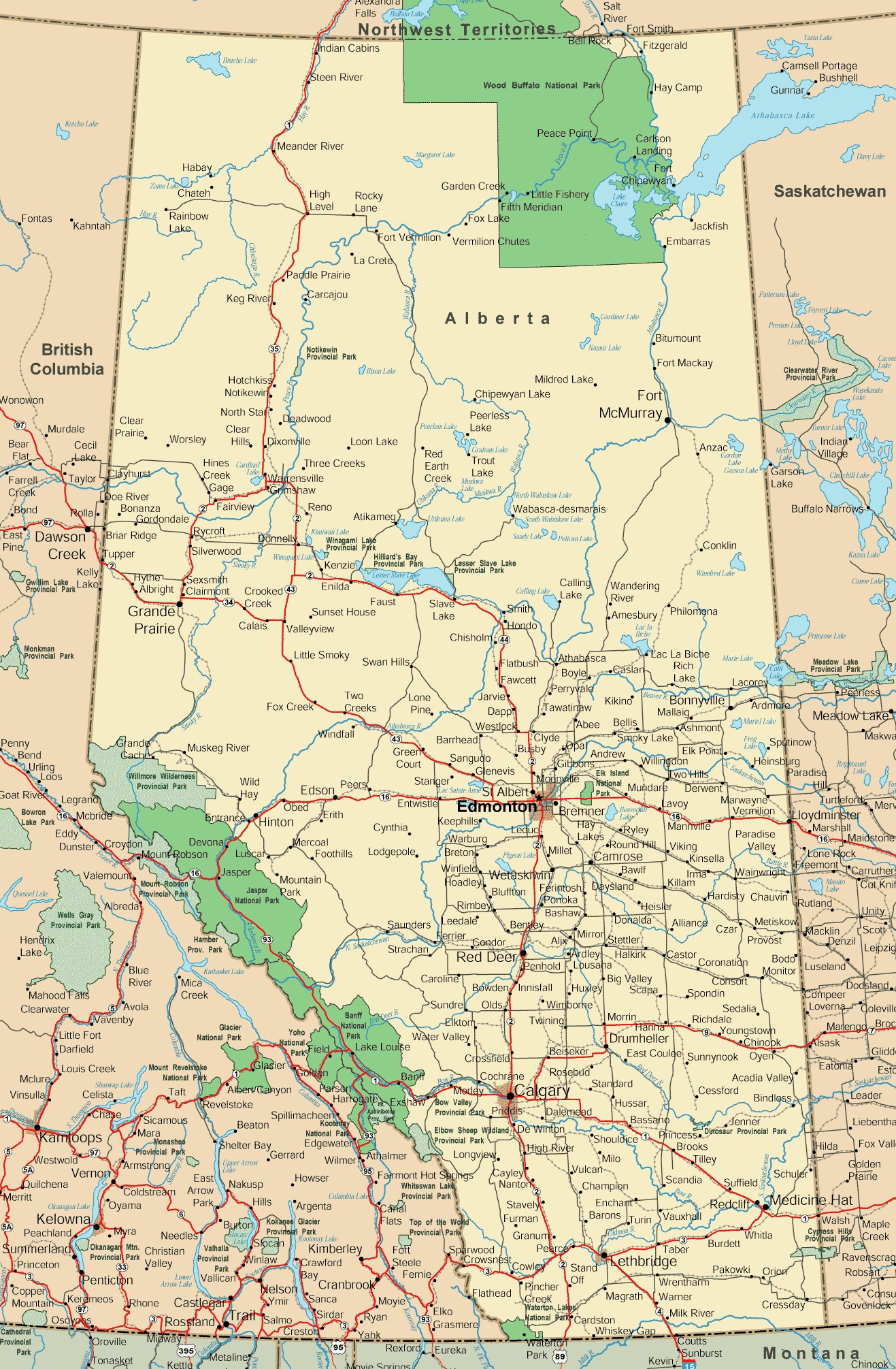 Alberta Road Map