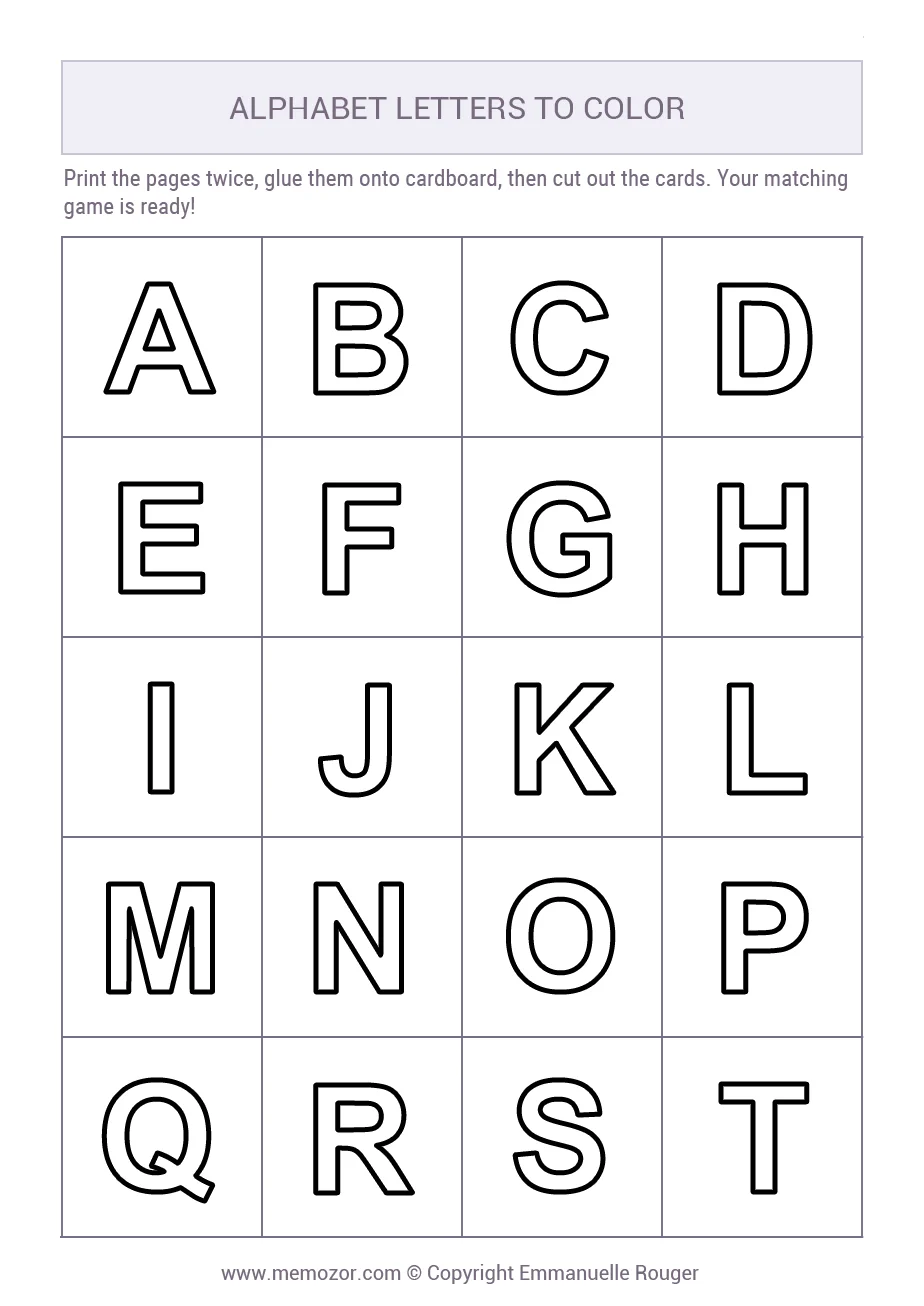 Alphabet Letters For Colouring