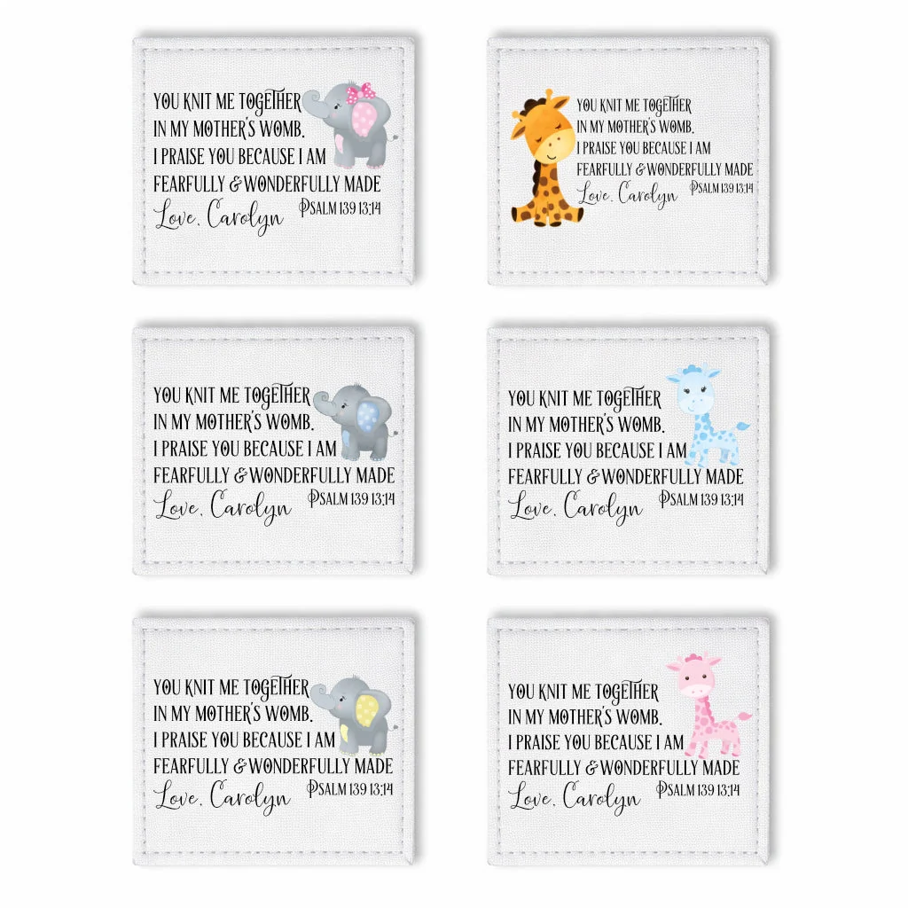 Baby Quilt Labels Assorted Giraffe And Elephant Personalized Quilt Labels Baby Quilt Labels Assorted Giraffe And Elephant Personalized Quilt Labels