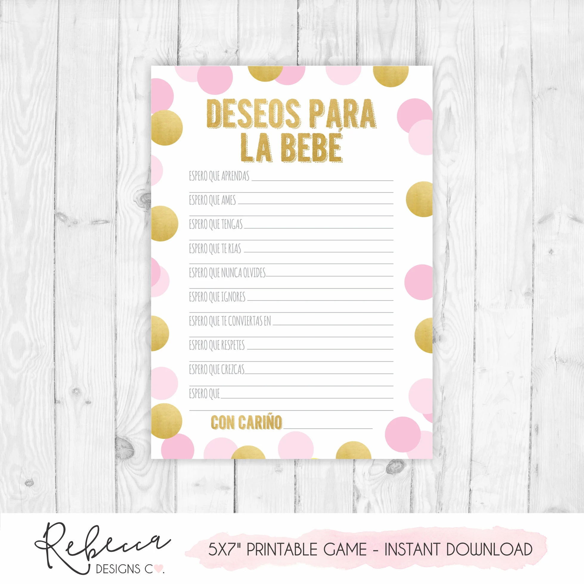 Baby Shower Game In Spanish Wishes For