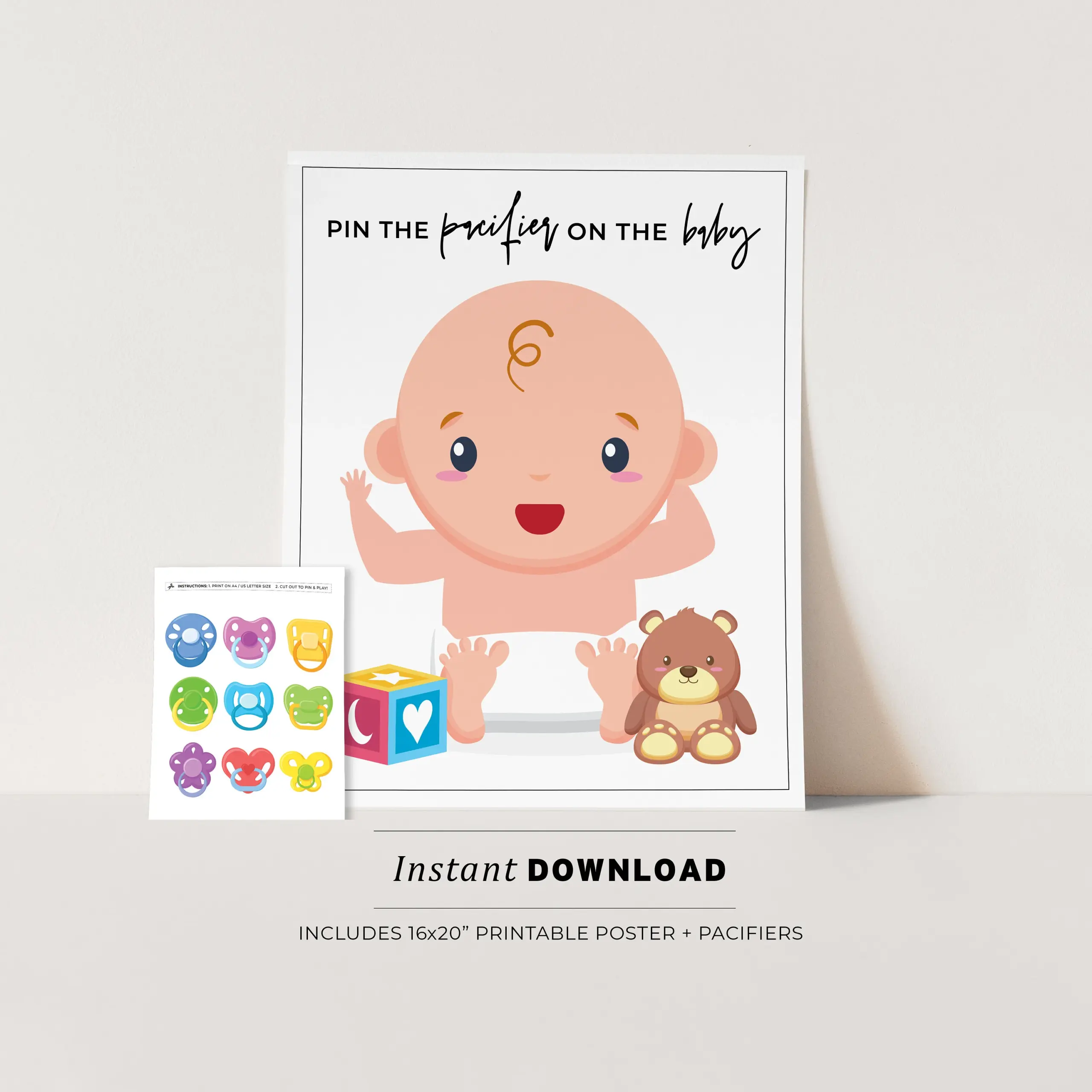 Baby Shower Games Pin The Pacifier On Baby Shower Games Pin The Pacifier On