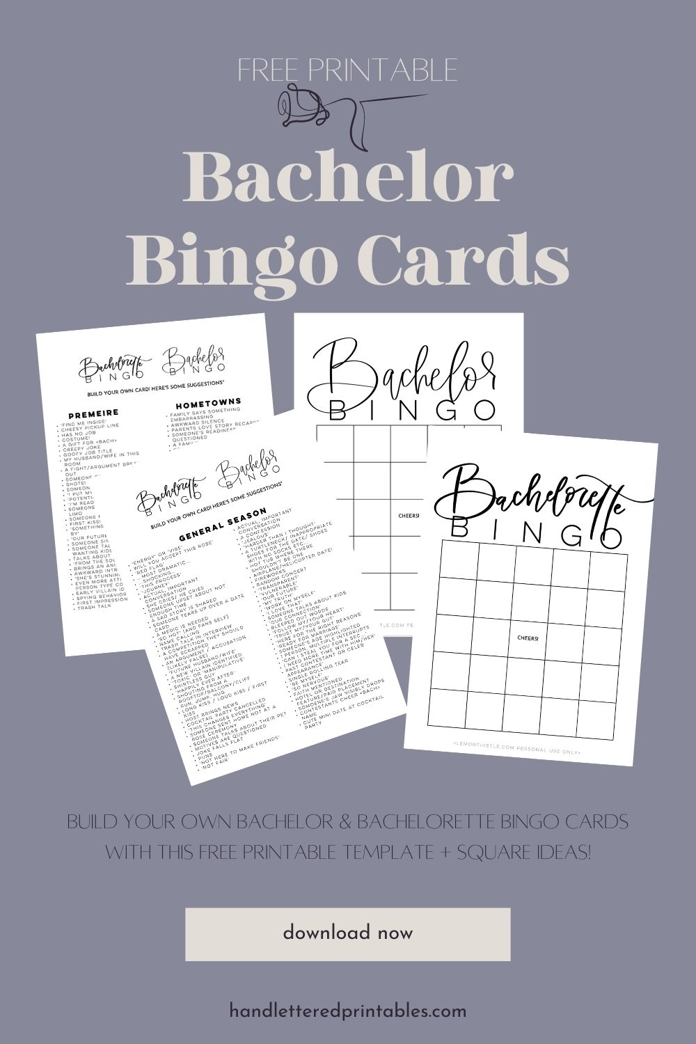 Bachelor Bingo Bachelorette Bingo Free Printable Cards Bachelor Bingo Bachelorette Bingo Free Printable Cards
