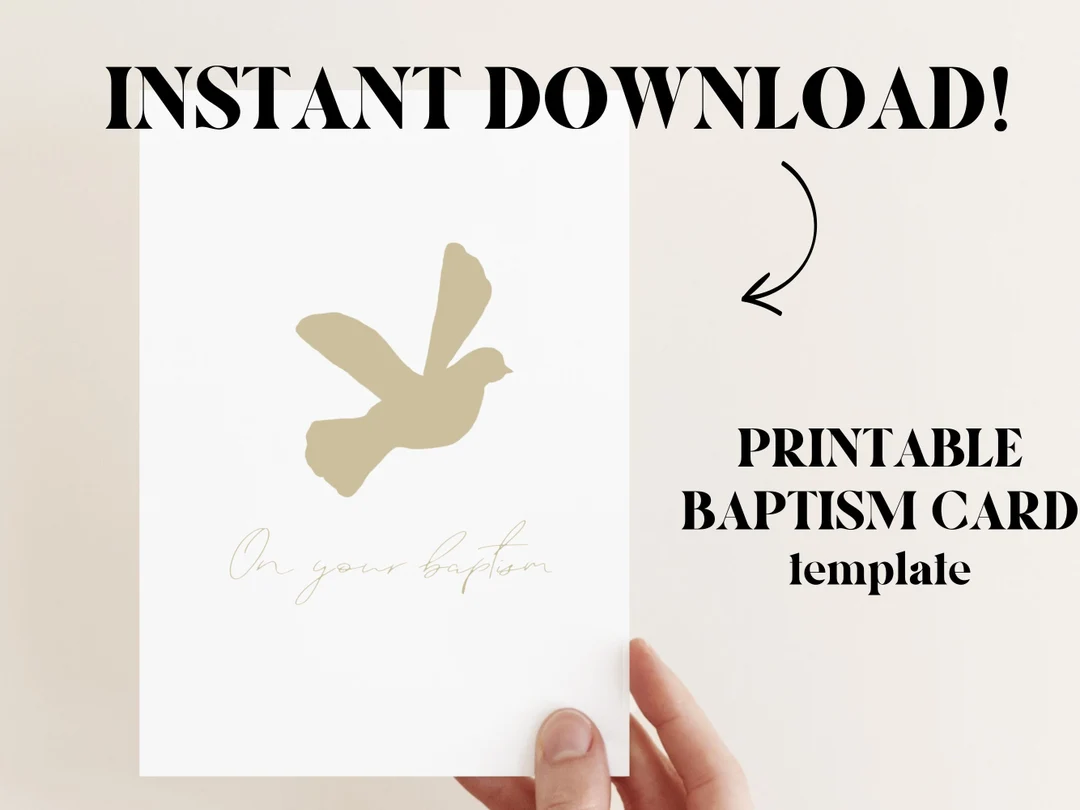 Baptism Card Printable Simple Minimalist Baptism Card Printable Simple Minimalist