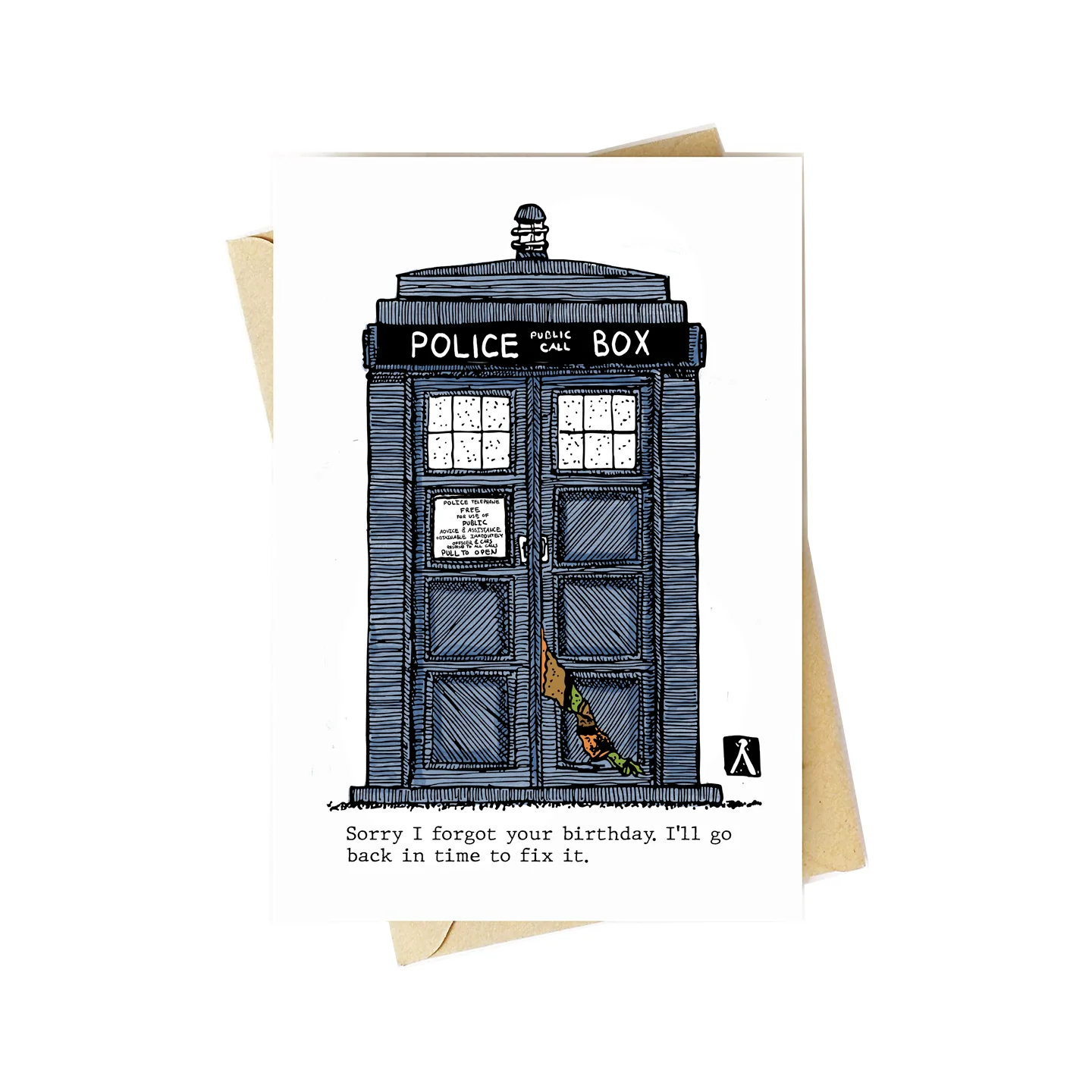 Bellavanceink 5 X 7 Belated Birthday Card With A Dr Who Tardis Metropolitan Police Call Box