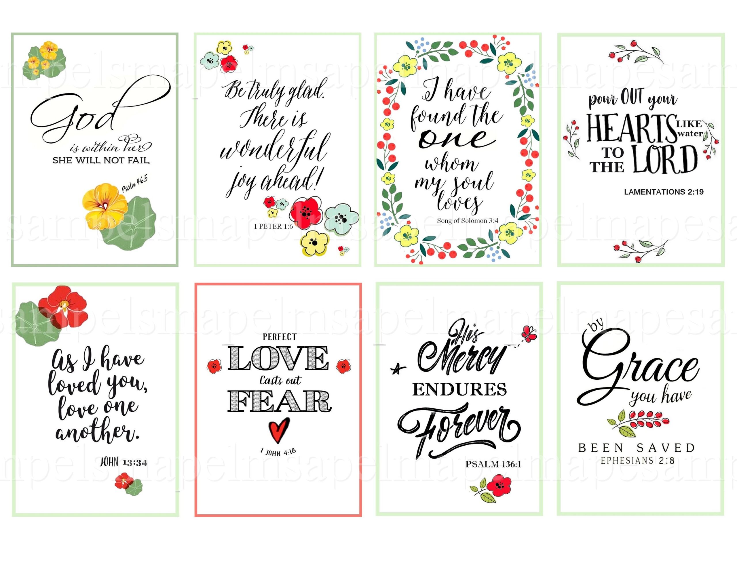 Bible Verses Tags Collage Sheet