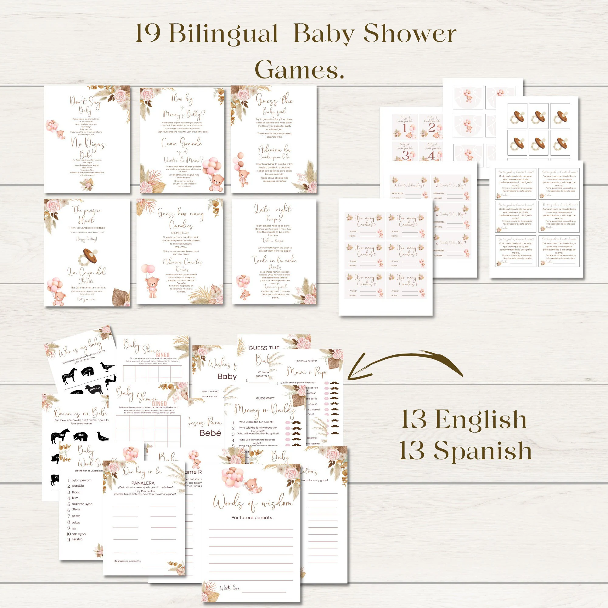 Bilingual Baby Shower Games 19 Printable Bilingual Baby Shower Games 19 Printable
