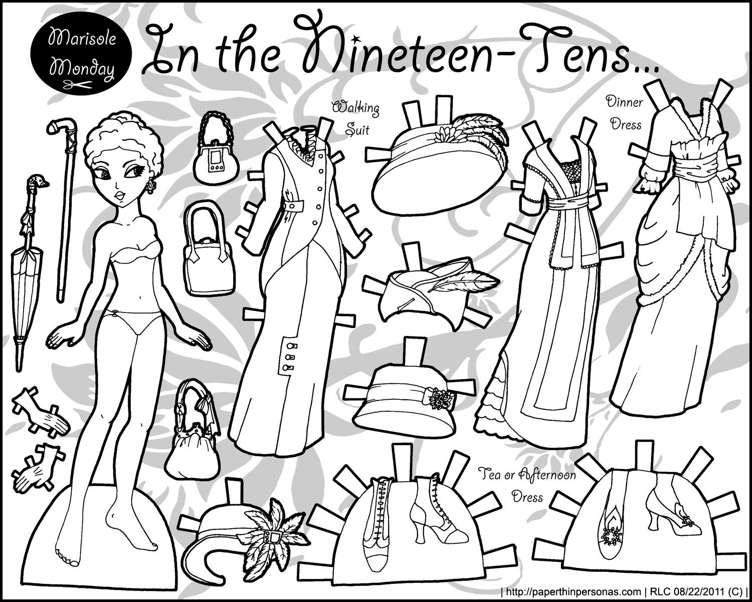 Black And White Printable Paper Dolls Marisole Monday Friends