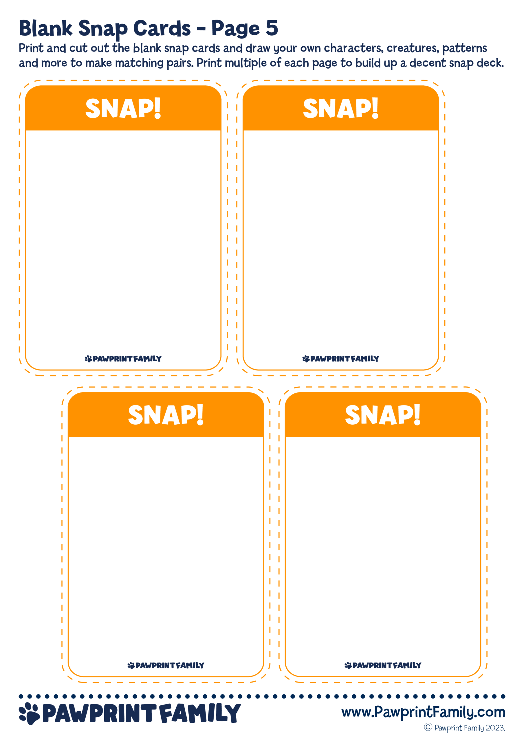 Blank Snap Cards Blank Snap Cards