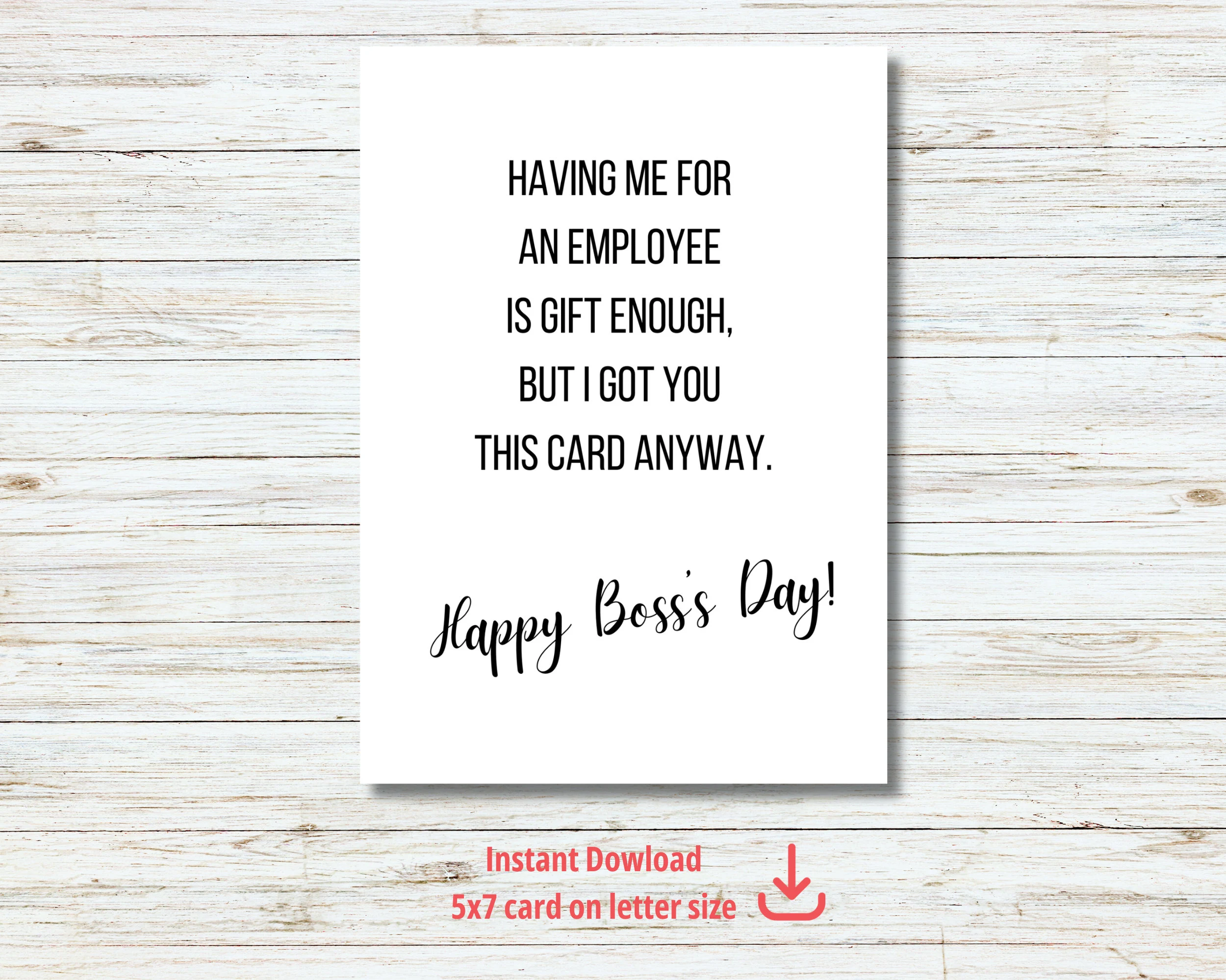 Bosss Day Card Digital Printable Funny Bosss Day Card Digital Printable Funny