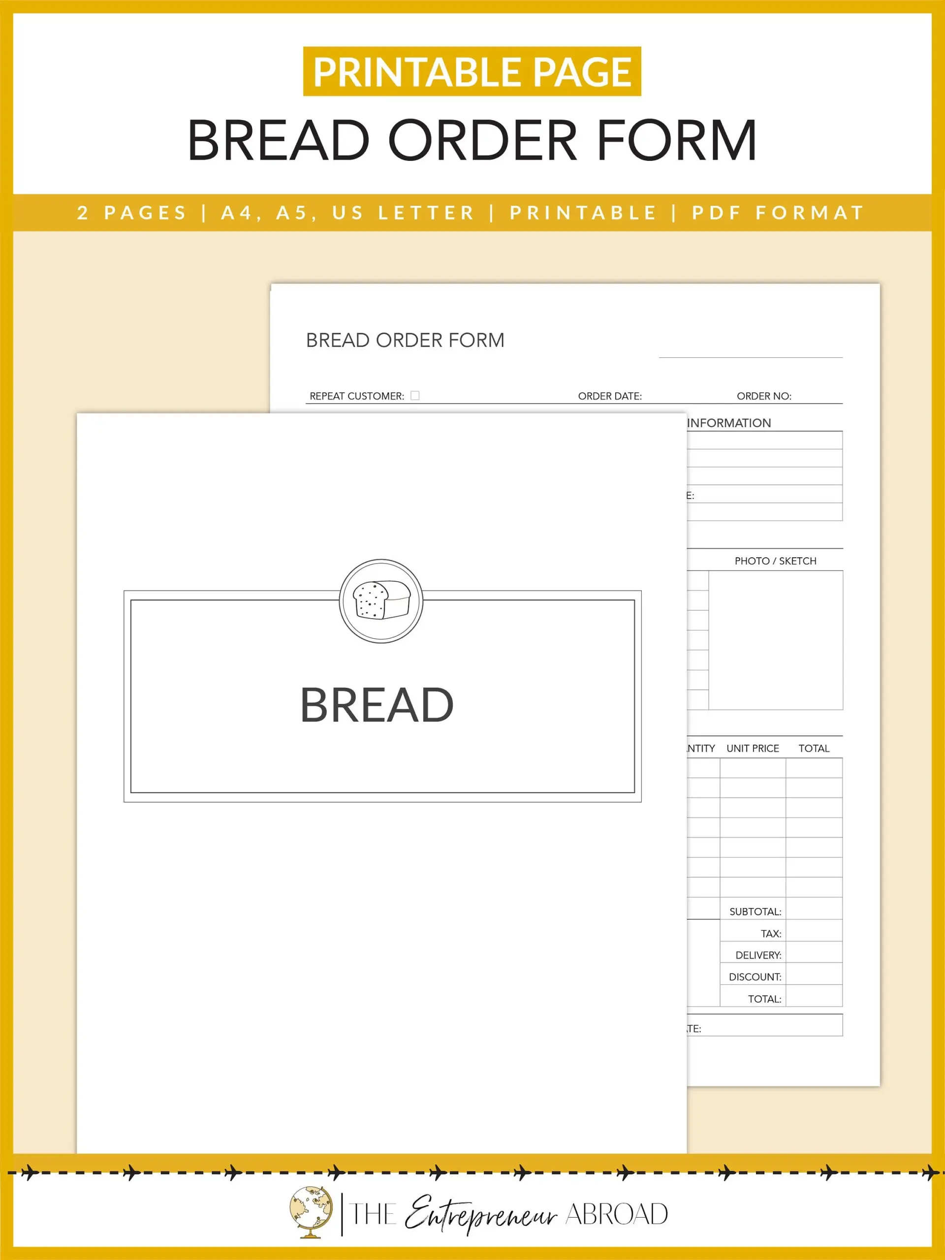 free printable bakery order forms free printable bakery order forms