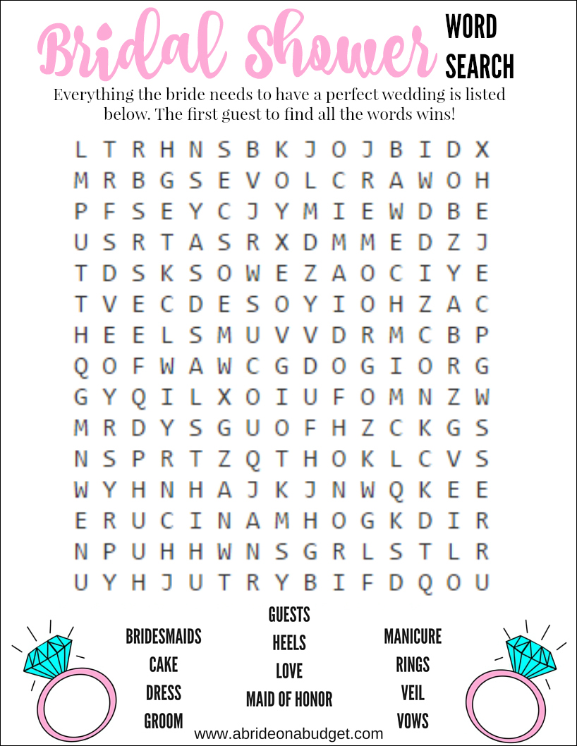 free printable household shower games