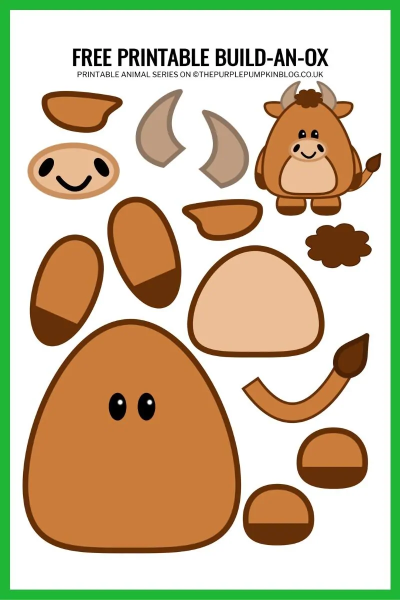 Build An Ox Free Printable Paper Ox Template