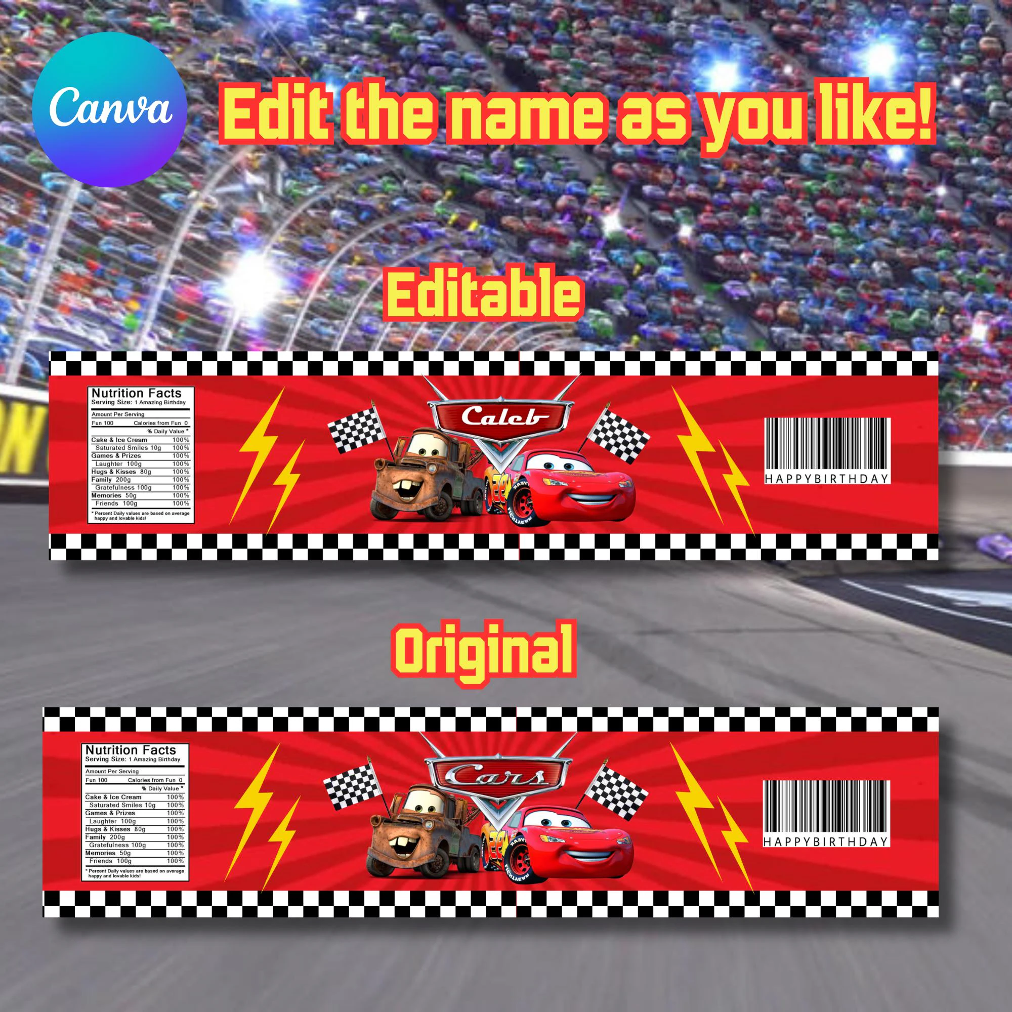 Cars Birthday Water Bottle Labels Cars Cars Birthday Water Bottle Labels Cars