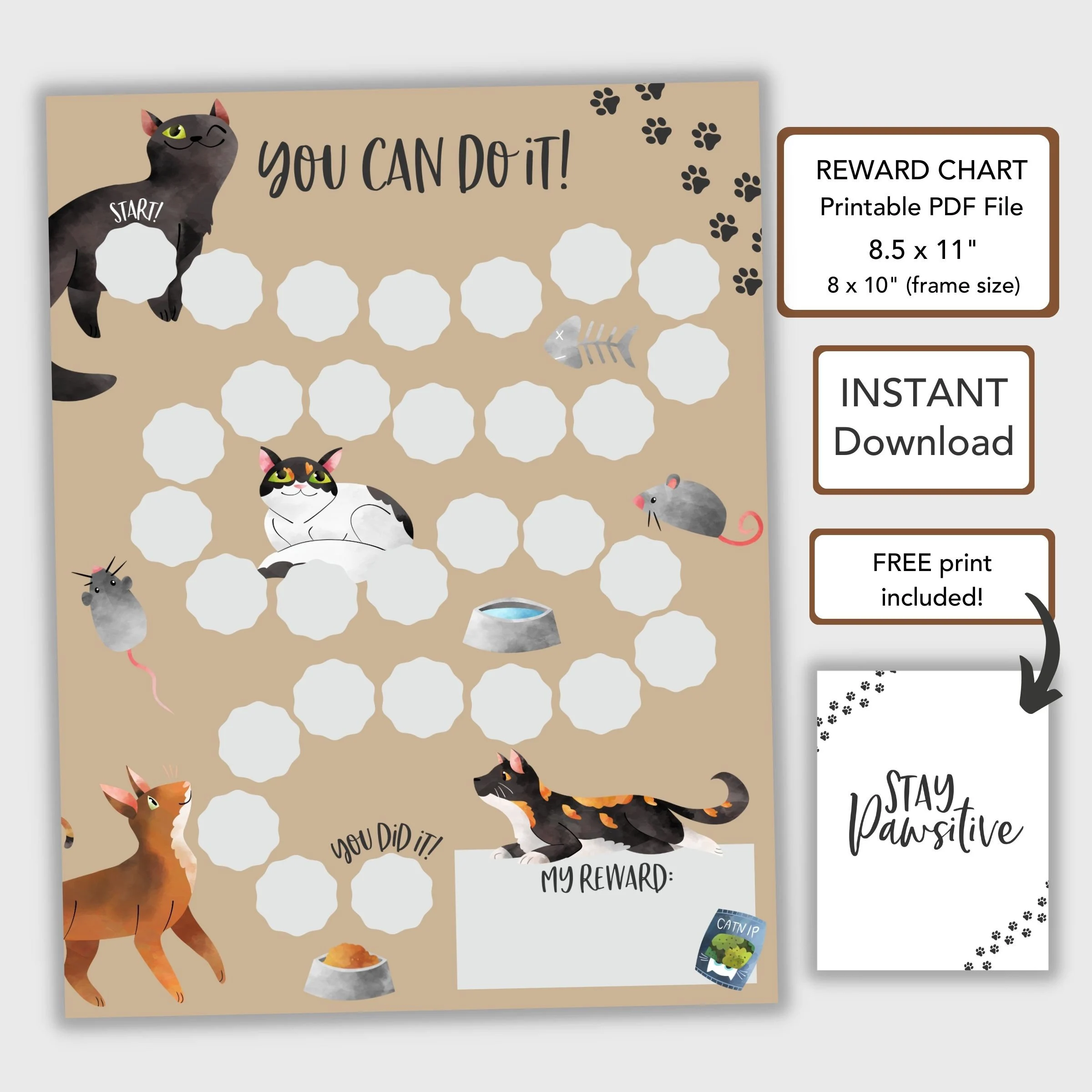 Cat Reward Chart For Kids Behavior Chart Cat Reward Chart For Kids Behavior Chart