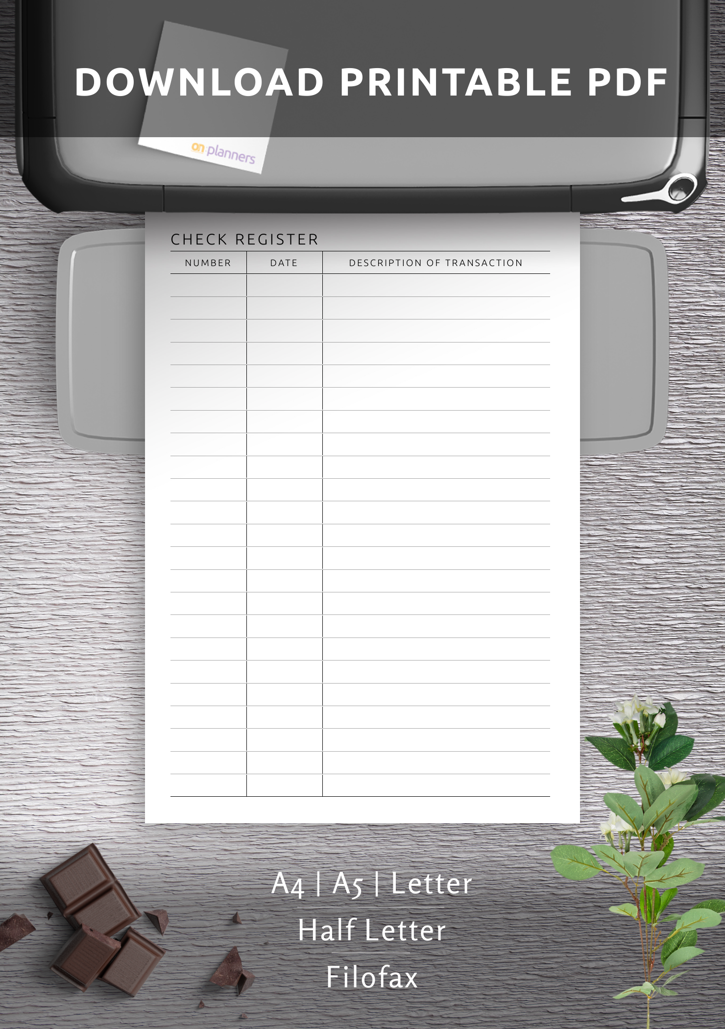 Checkbook Register