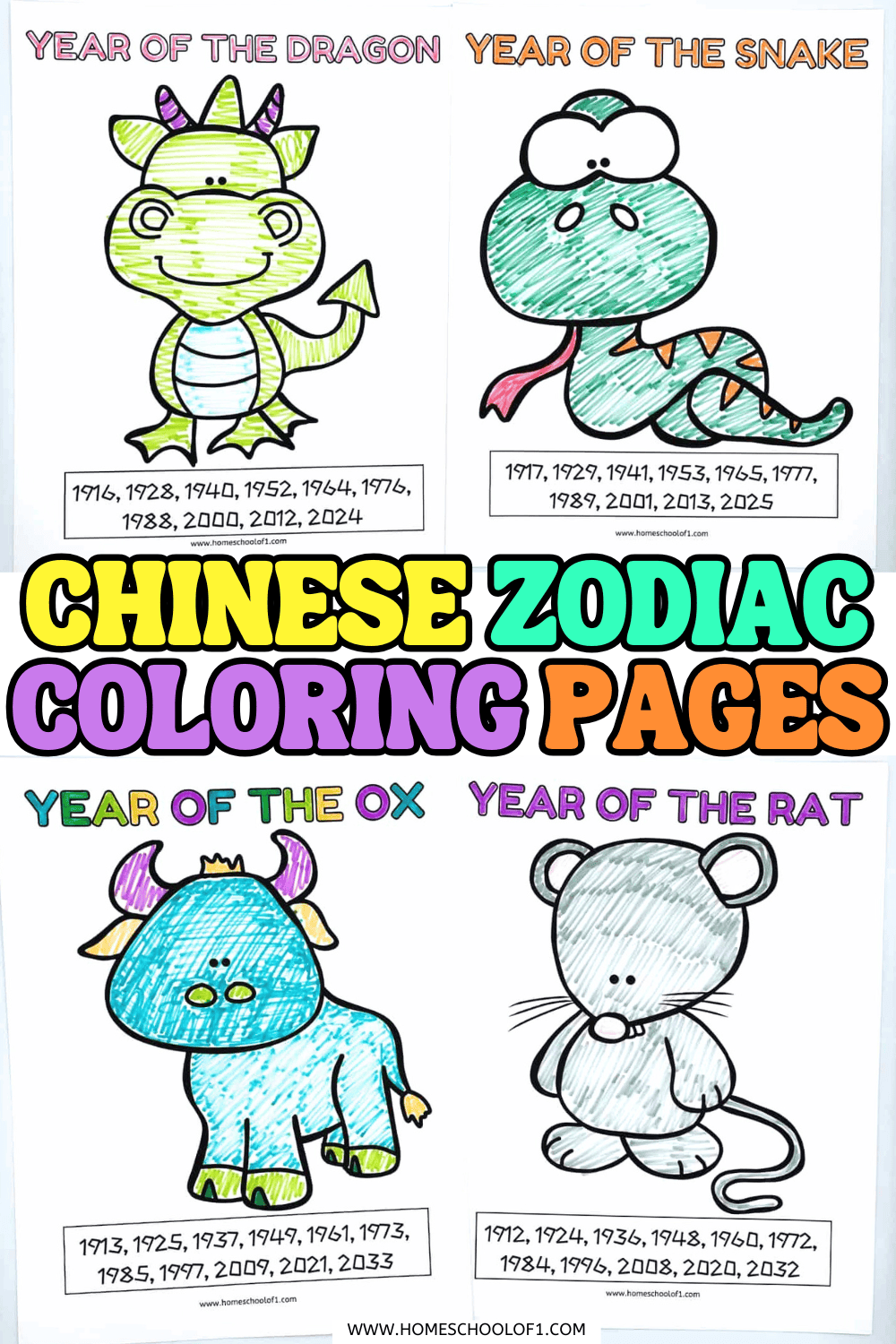 Chinese Zodiac Coloring Pages For Kids