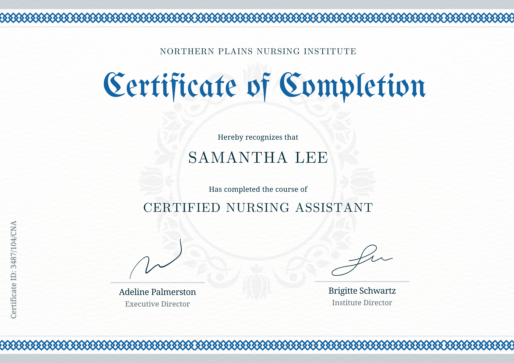 Cna Certificate Template Classic Layout Cna Certificate Template Classic Layout
