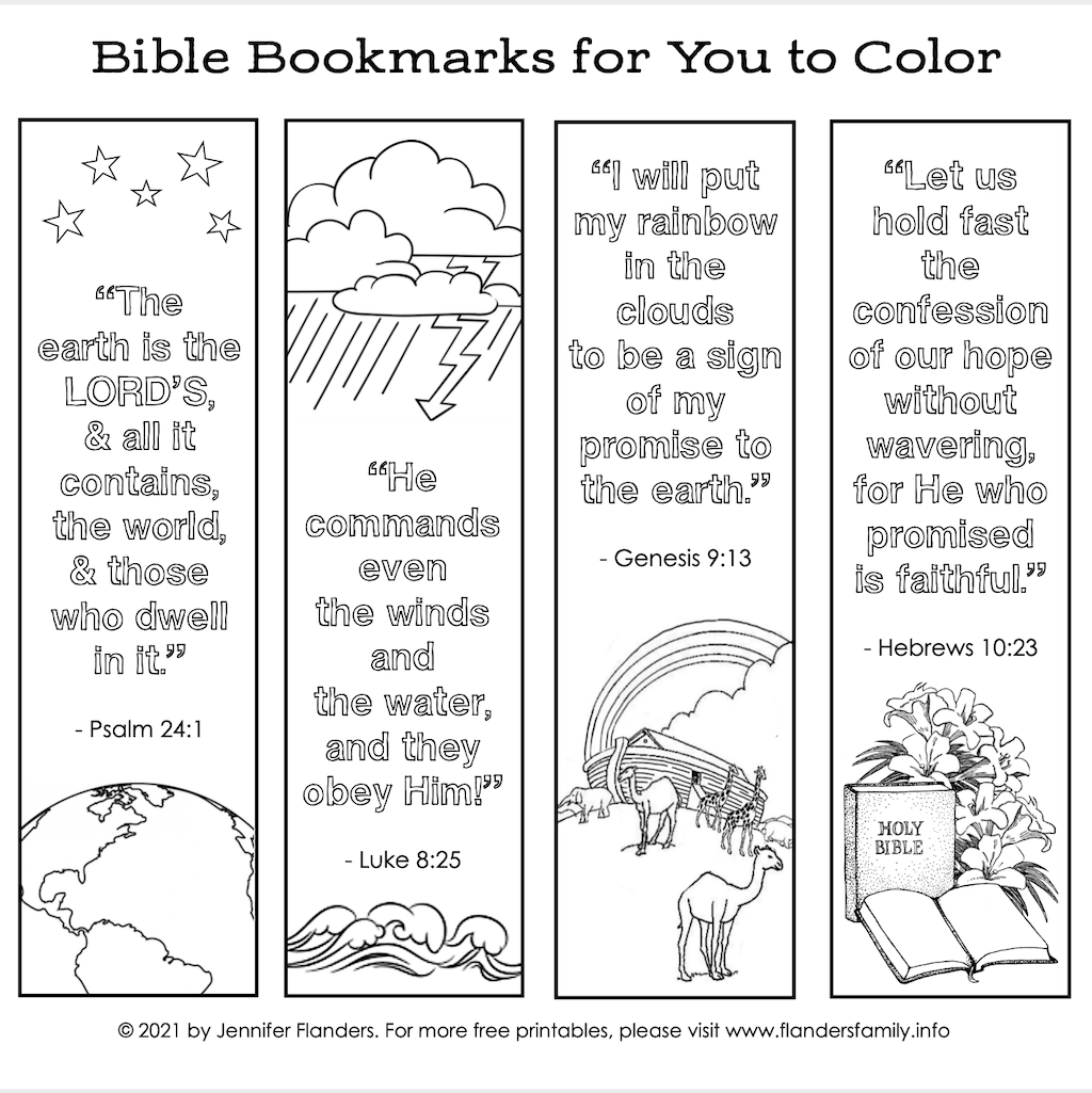 Color Your Own Bible Bookmarks