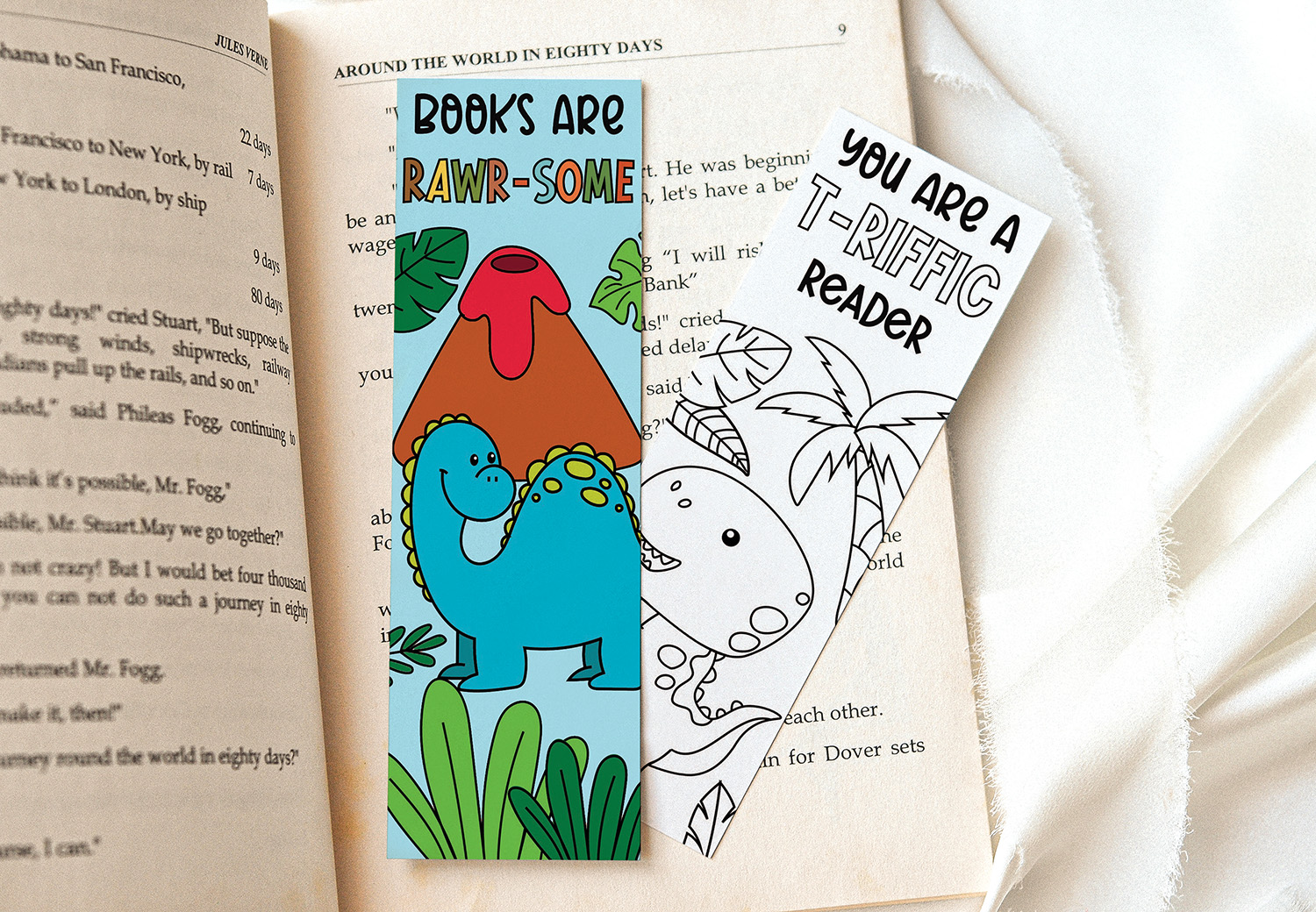 Color Your Own Dinosaur Bookmarks Color Your Own Dinosaur Bookmarks